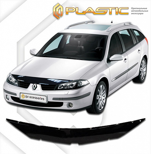 Дефлектор капота Classic черный Renault Laguna  2000–2007 СА Пластик