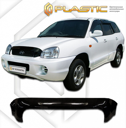 Дефлектор капота Classic черный Hyundai Santa Fe Classic  2001-2005 СА Пластик