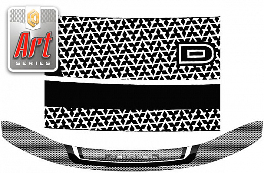 Дефлектор капота Серия "Art" белая Mitsubishi Delica  2007–н.в. СА Пластик