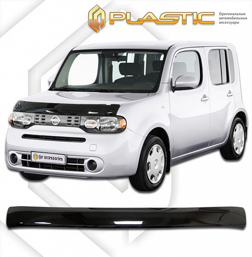 Дефлектор капота Classic черный Nissan Cube  2009-2012 СА Пластик