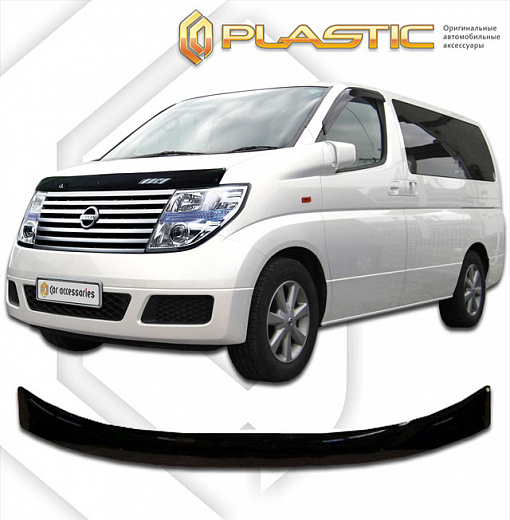 Дефлектор капота Classic черный Nissan Elgrand  2002-2005 СА Пластик