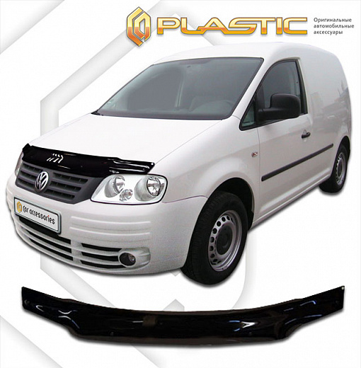 Дефлектор капота Classic черный Volkswagen Caddy  2004-2010 СА Пластик