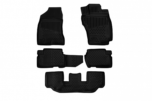 Коврики 3D в салон TOYOTA Wish 4WD (14 /25), 2003-2009-2012->., правый руль, 5 шт. (полиуретан)