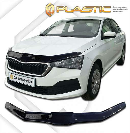 Дефлектор капота Classic черный Skoda Rapid  2020–н.в.  СА Пластик