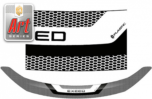Дефлектор капота Серия "Art" графит CheryExeed TXL  2020-н.в. СА Пластик