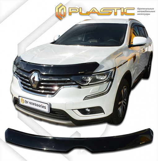 Дефлектор капота Classic черный Renault Koleos  2016–н.в.  СА Пластик