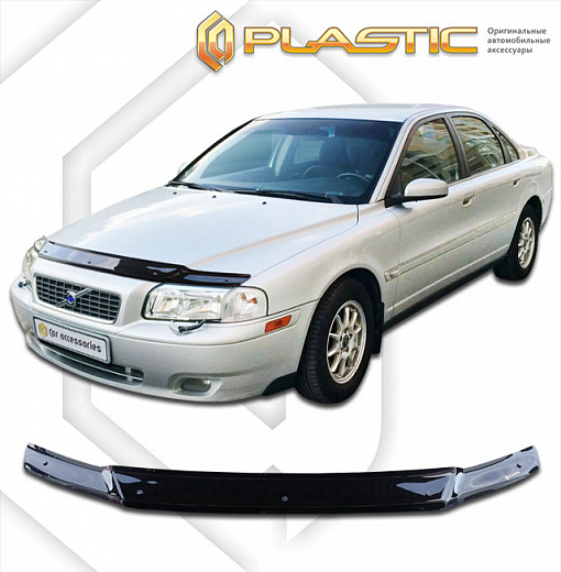 Дефлектор капота Classic черный Volvo S80  1998-2006 СА Пластик