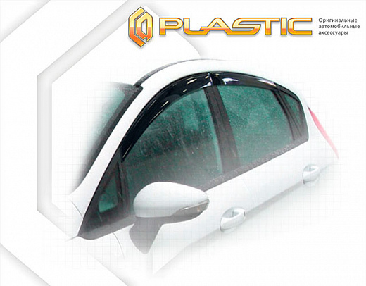 Ветровики дверей Classic полупрозрачный Ford Fiesta  2008–н.в. СА Пластик