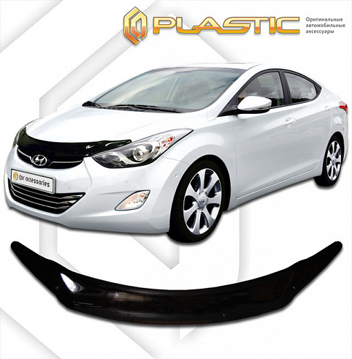 Дефлектор капота Classic черный Hyundai Avante  2011 СА Пластик