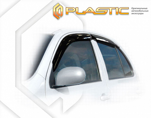 Ветровики дверей Classic полупрозрачный Nissan Micra  2004-2006 СА Пластик