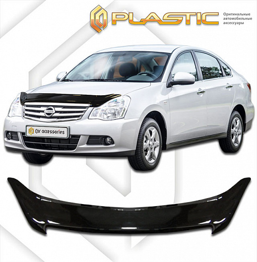Дефлектор капота Classic черный Nissan Bluebird Sylphy  2005-2012 СА Пластик
