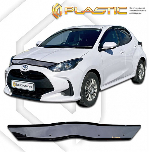 Дефлектор капота Toyota Yaris IV поколение, хэтчбек 5 дв., японский рынок, европейский рынок (Classic черный)