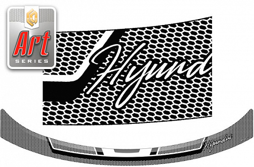 Дефлектор капота Серия "Art" белая Hyundai H1  2008–2018 СА Пластик