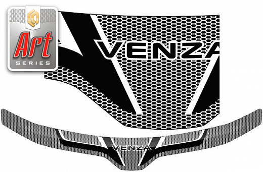 Дефлектор капота Серия "Art" белая Toyota Venza  2011–2016 СА Пластик