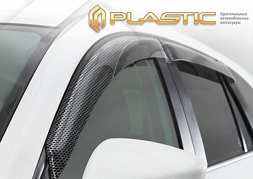 Ветровики дверей Серия "Art" черная Volkswagen Taos  2020-н.в.  СА Пластик