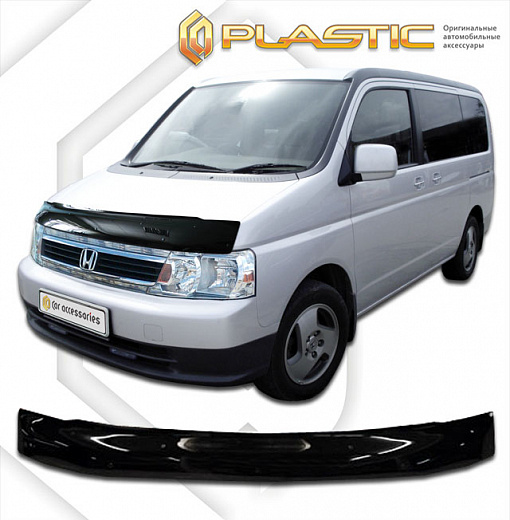 Дефлектор капота Classic черный Honda StepWagon  2003-2005 СА Пластик