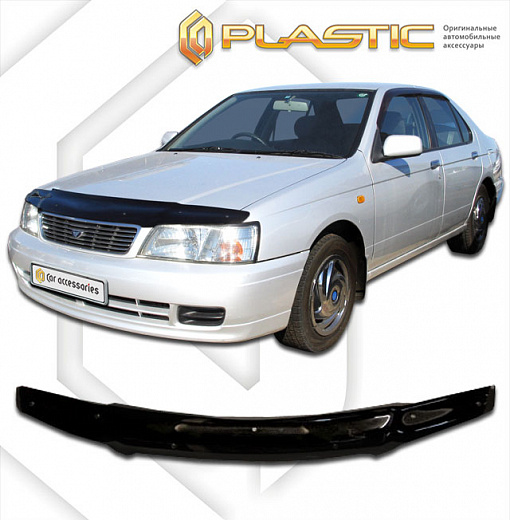 Дефлектор капота Classic черный Nissan Bluebird  1995-2000 СА Пластик