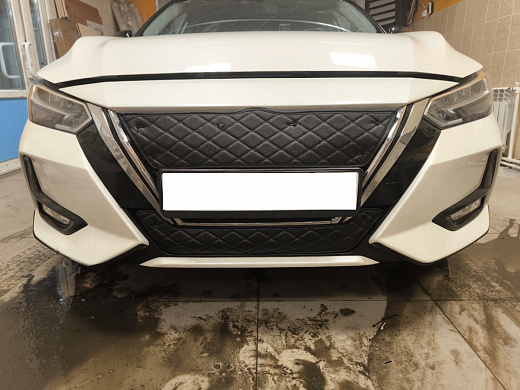 Утеплитель радиатора кожаный Nissan Sylphy B18 2019- по н.в. гибрид