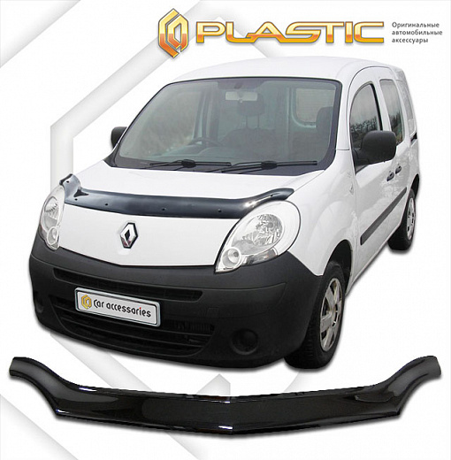 Дефлектор капота Classic черный Renault Kangoo  2008-2013 СА Пластик
