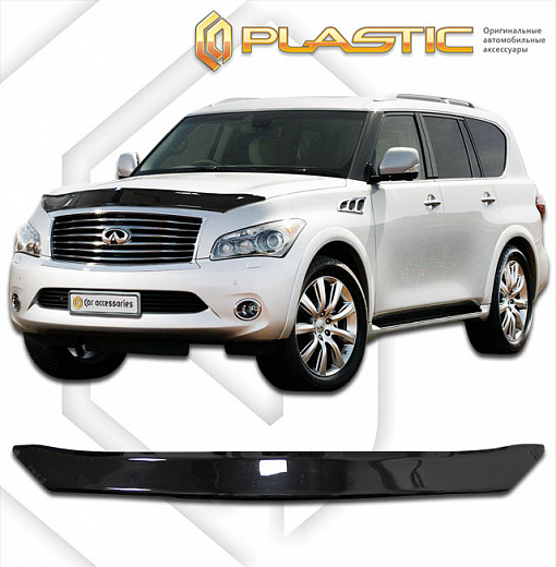 Дефлектор капота Classic черный Infiniti QX56  2010-2013 СА Пластик