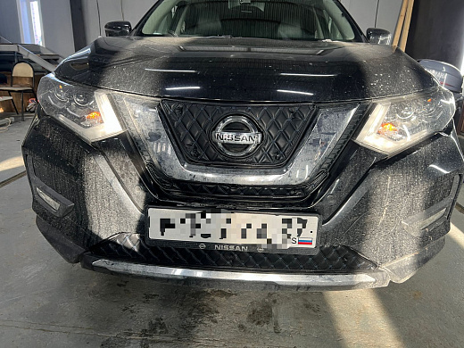 Утеплитель радиатора кожаный из 3х частей Nissan X-trail T 32 2017 - 2022 Рестайлинг