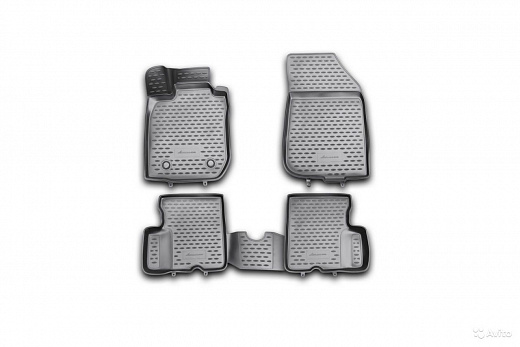 Коврики 3D в салон NISSAN Terrano, 2014-2016, 2WD, 4 шт. (полиуретан)