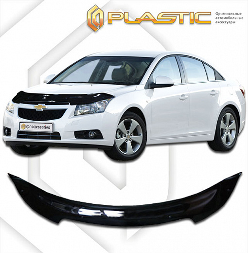 Дефлектор капота Classic черный Chevrolet Cruze седан 2009–н.в. СА Пластик