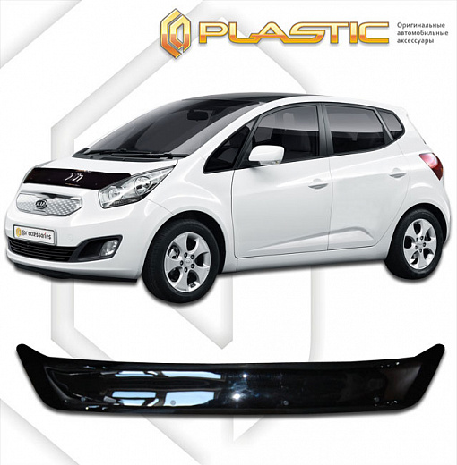 Дефлектор капота Classic черный Kia Venga  2011-2017 СА Пластик