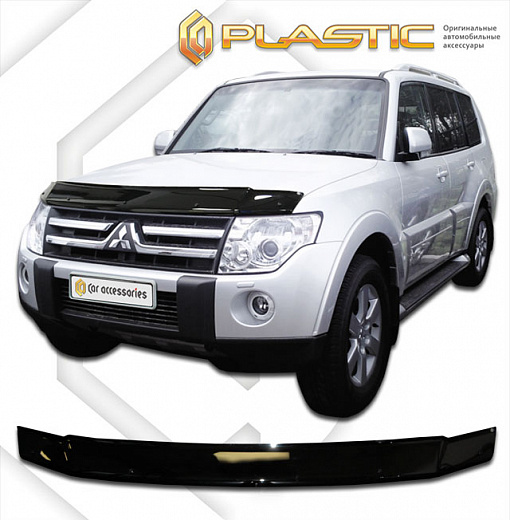 Дефлектор капота Classic черный Mitsubishi Pajero  2007–н.в. СА Пластик