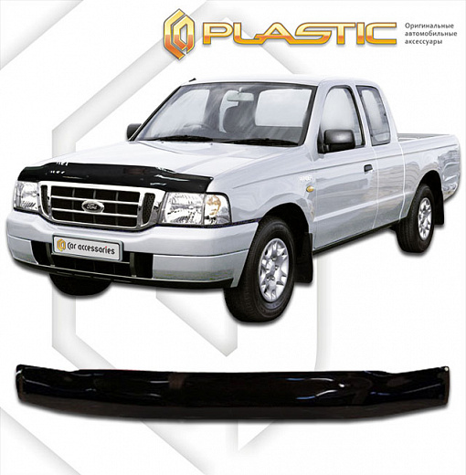 Дефлектор капота Classic черный Ford Ranger  2003-2007 СА Пластик