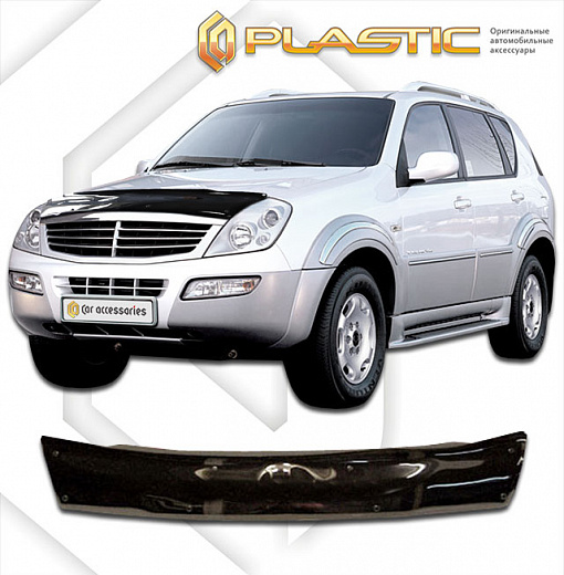 Дефлектор капота Classic черный SsangYong Rexton  2001-2007 СА Пластик