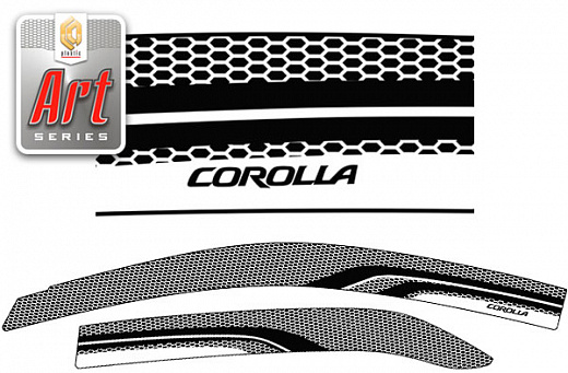 Ветровики дверей Серия "Art" графит Toyota Corolla Седан 2010-2013 СА Пластик