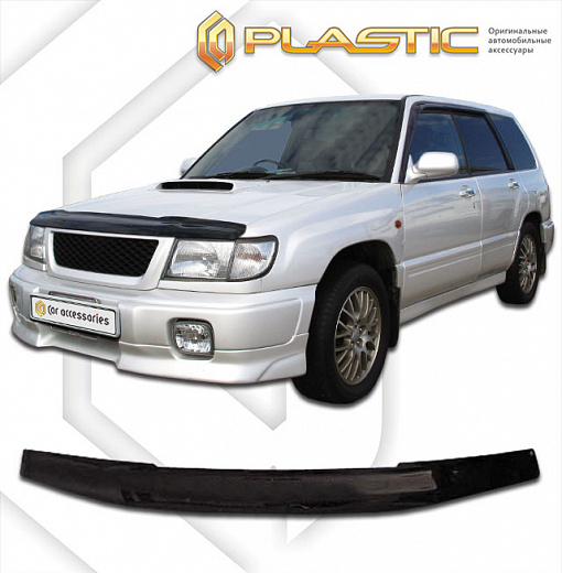 Дефлектор капота Classic черный Subaru Forester  1997-2000 СА Пластик