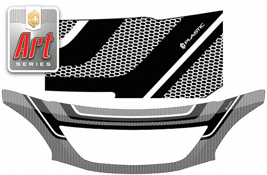 Дефлектор капота (exclusive) Серия "Art" серебро Lexus RX  2003-2009 СА Пластик