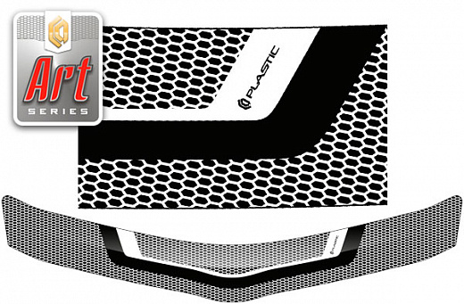 Дефлектор капота Серия "Art" черная Toyota Passo Sette 2008-2012 СА Пластик