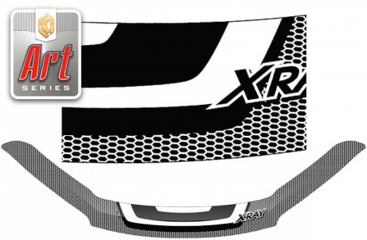 Дефлектор капота Серия "Art" серебро ВАЗ LADA X-Ray  2016-н.в. СА Пластик