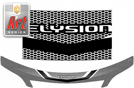 Дефлектор капота (exclusive) Серия "Art" графит Honda Elysion  2004-2006 СА Пластик