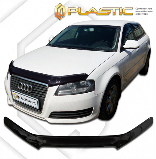 Дефлектор капота Classic черный Audi A3  2008-2010 СА Пластик