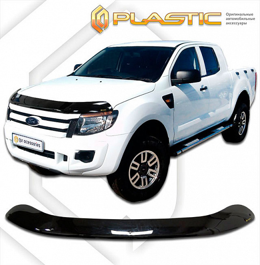 Дефлектор капота Classic черный Ford Ranger Rap Cab 2011–2015 СА Пластик