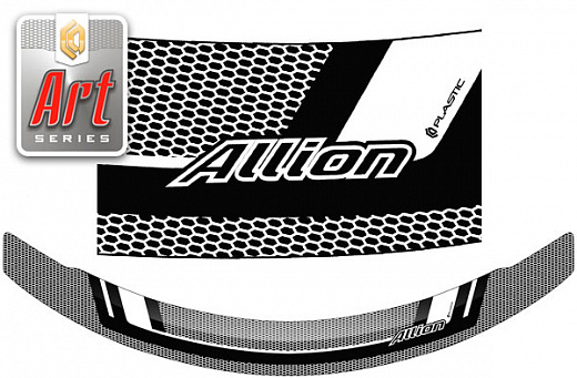 Дефлектор капота Серия "Art" серебро Toyota Allion  2007–2016 СА Пластик