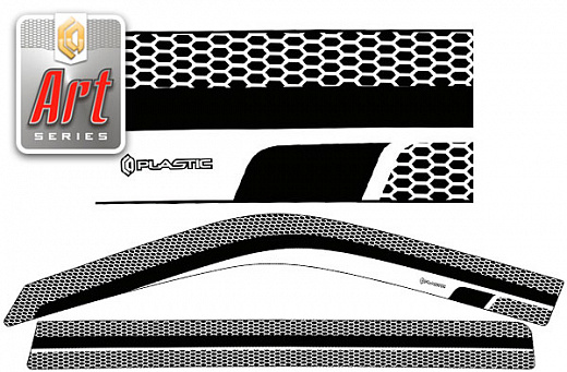 Ветровики дверей Серия "Art" черная Toyota Probox  2002-2014 СА Пластик