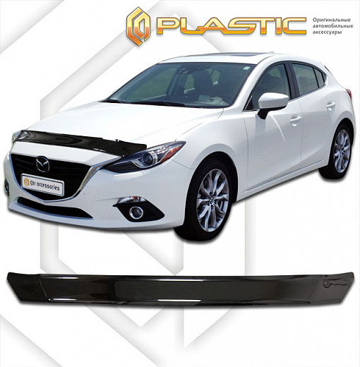 Дефлектор капота Classic черный Mazda 3 седан 2013–2019 СА Пластик