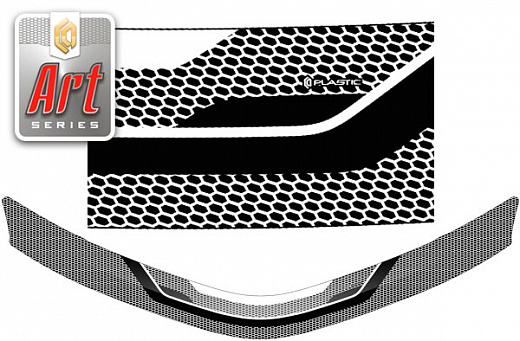 Дефлектор капота Серия "Art" белая Toyota Corolla Axio 2015-2017 СА Пластик