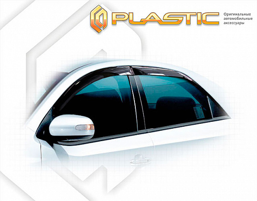 Ветровики дверей Classic полупрозрачный Kia Forte  2011 СА Пластик