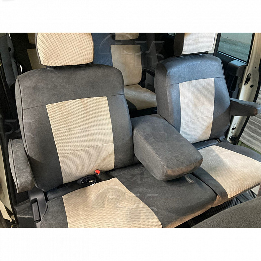 Чехлы из экокожи Mitsubishi Delica D5 60/40 [CV] I+r 2007- (Мод.449.1) - 3 ряда Автокомфорт