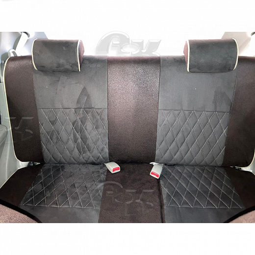 Чехлы из экокожи Toyota Passo (Daihatsu Boon) 30 2010-2016 1+1 литые подг. 3 з.подг. (Мод.488.1) Автокомфорт
