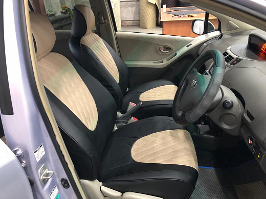 Чехлы из экокожи Toyota Vitz 90 95 2005-2010 спинка и сидение 60/40 (Мод.364.0) Автокомфорт