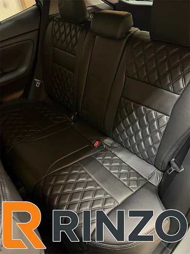 Чехлы Rinzo кожа PVC Toyota Yaris \ Yaris Cross 2020- раздельные подголовники НЕ ГИБРИД модель Grid (ромб)