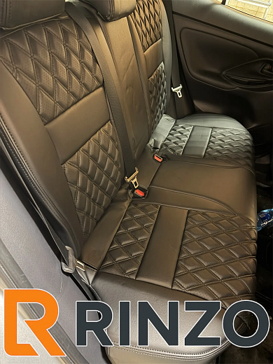 Чехлы Rinzo кожа PVC Toyota Yaris \ Yaris Cross 2020- раздельные подголовники НЕ ГИБРИД модель Grid (ромб)