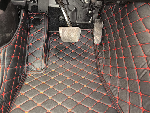 Кожаные коврики в салон Jeep Wrangler Rubicon (JL74) 2017 -  н.в. Левый руль (ТОЛЬКО ПЕРЕДНИЕ)